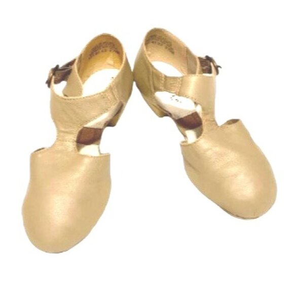 Capezio Tan Lyrical Modern Split Sole Dance Shoes Childs 3.5 Pedini Leather - Picture 1 of 7